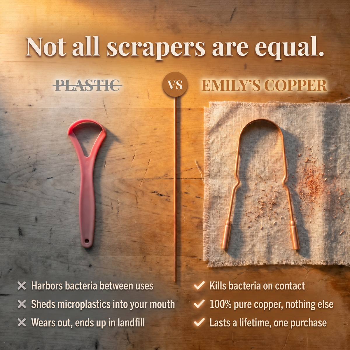 Pure Copper Tongue Scraper