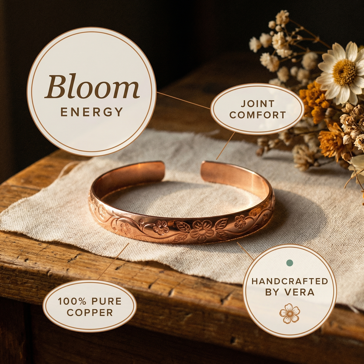 Emily's Bloom Copper Bracelet