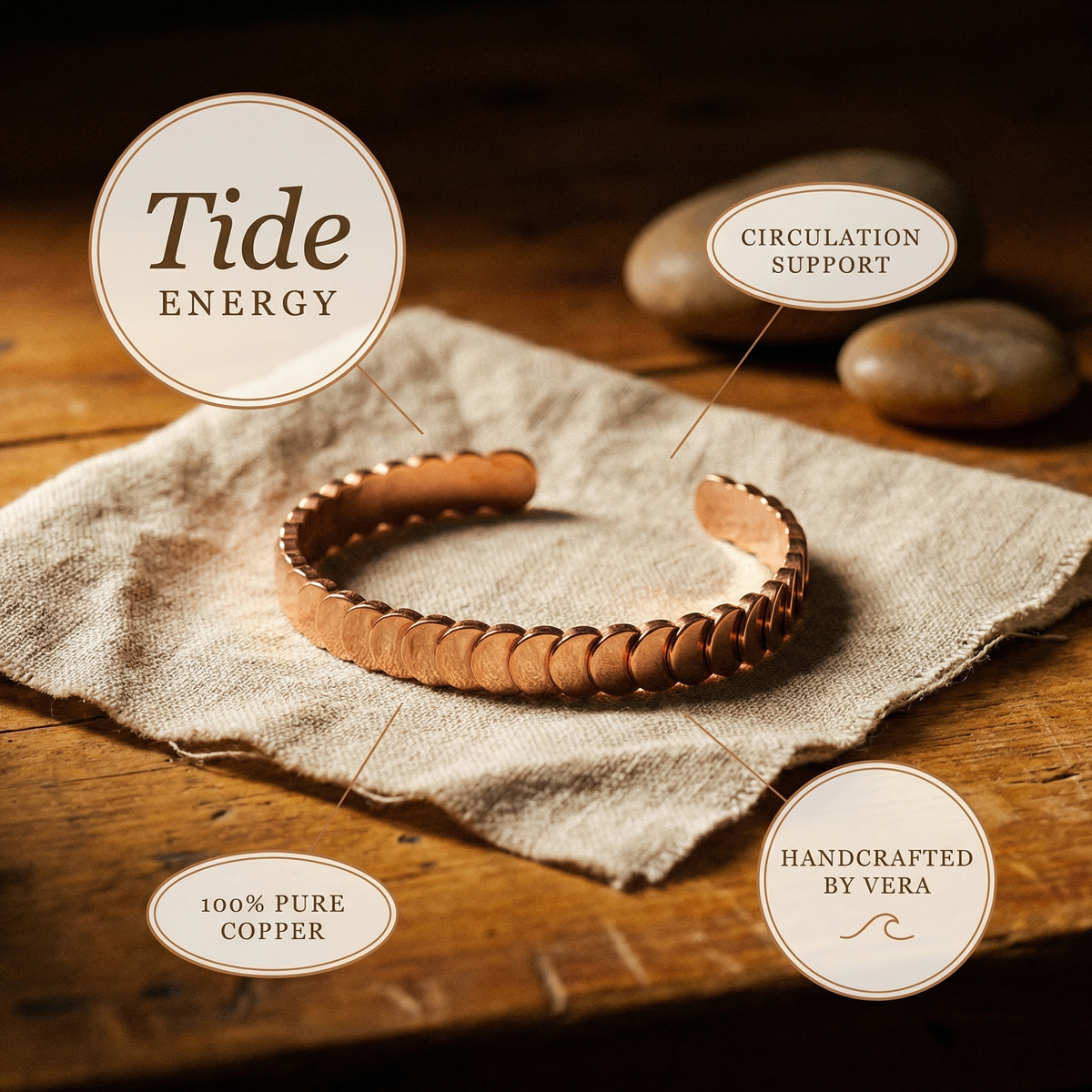 Emily's Tide Copper Bracelet