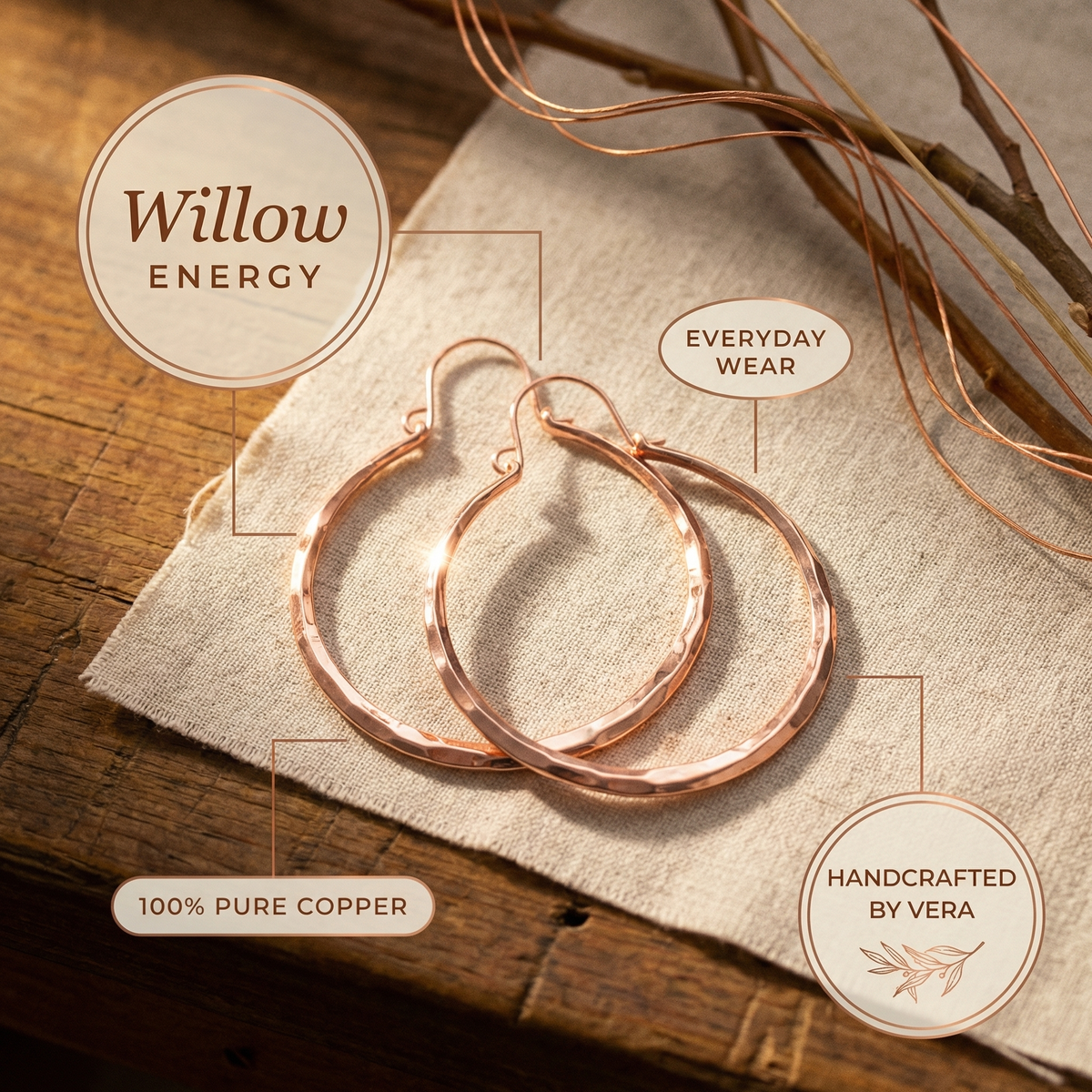 Emily's Willow Copper Earrings