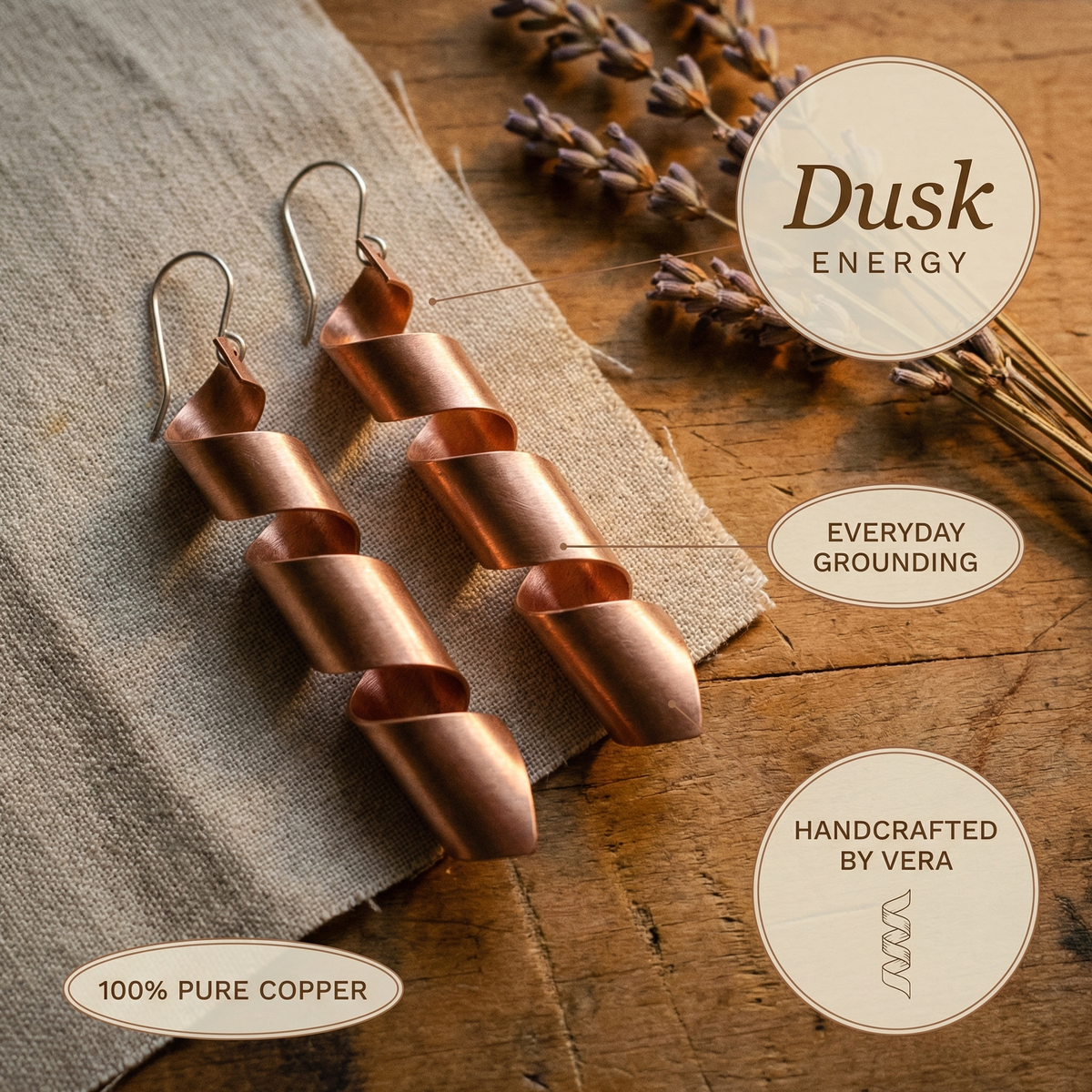 Emily's Dusk Copper Earrings