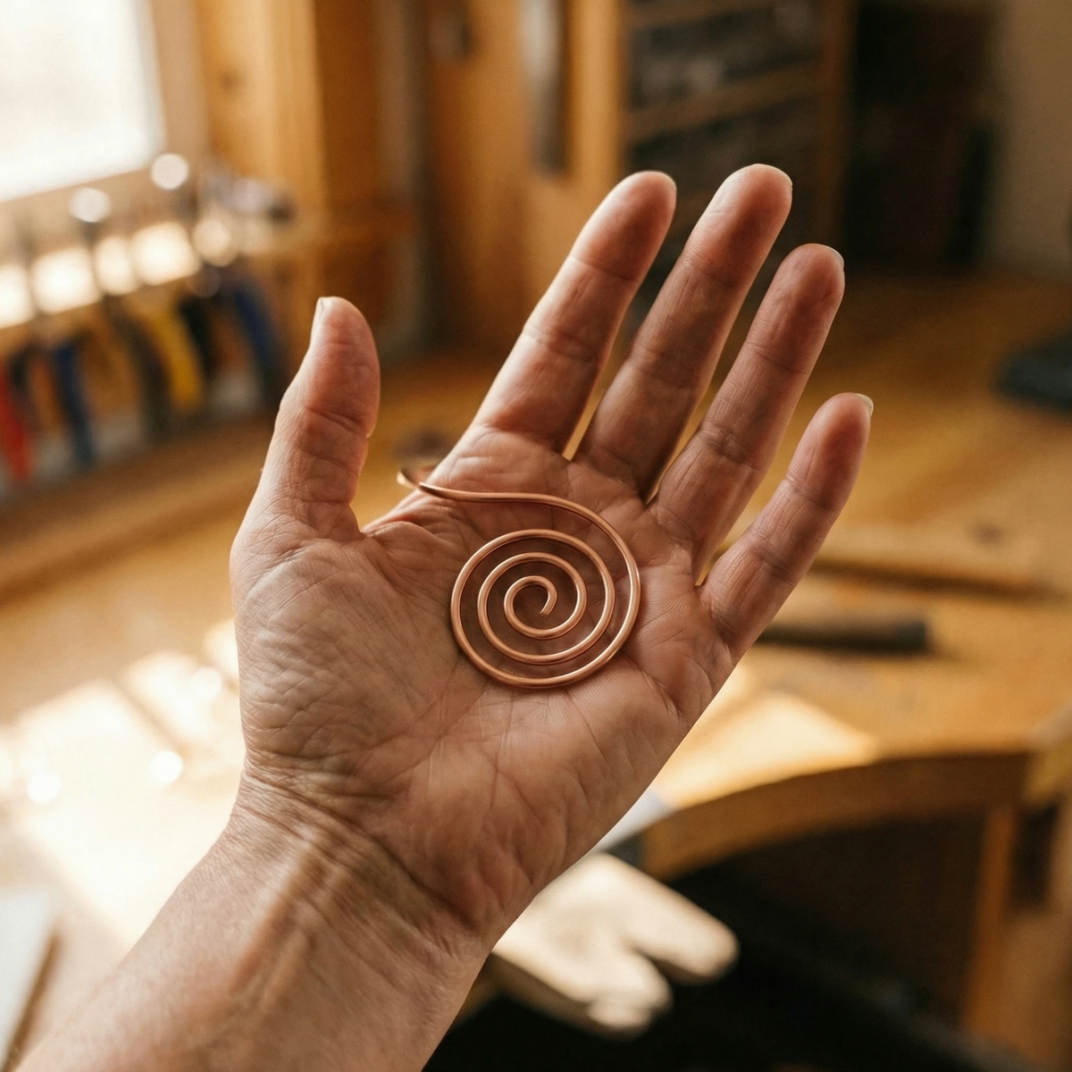 Emily's Flow Copper Hand Spiral