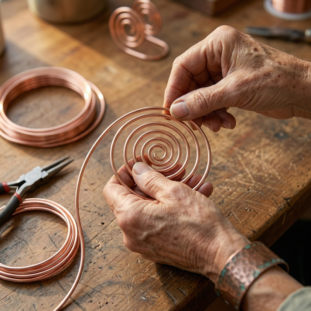 Emily's Flow Copper Hand Spiral