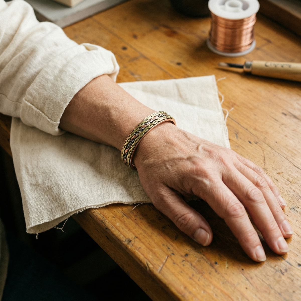 Emily's Weave Copper Bracelet