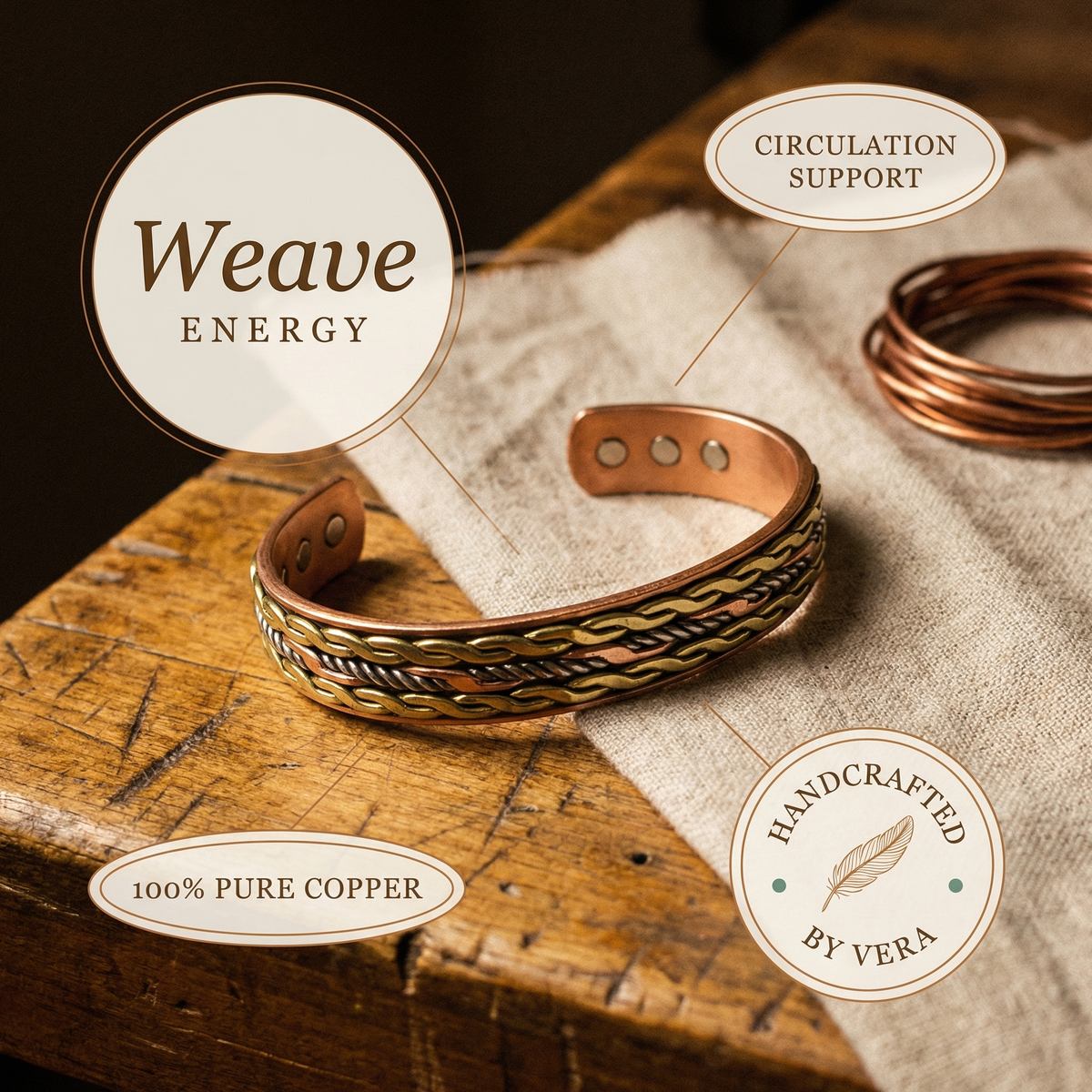Emily's Weave Copper Bracelet