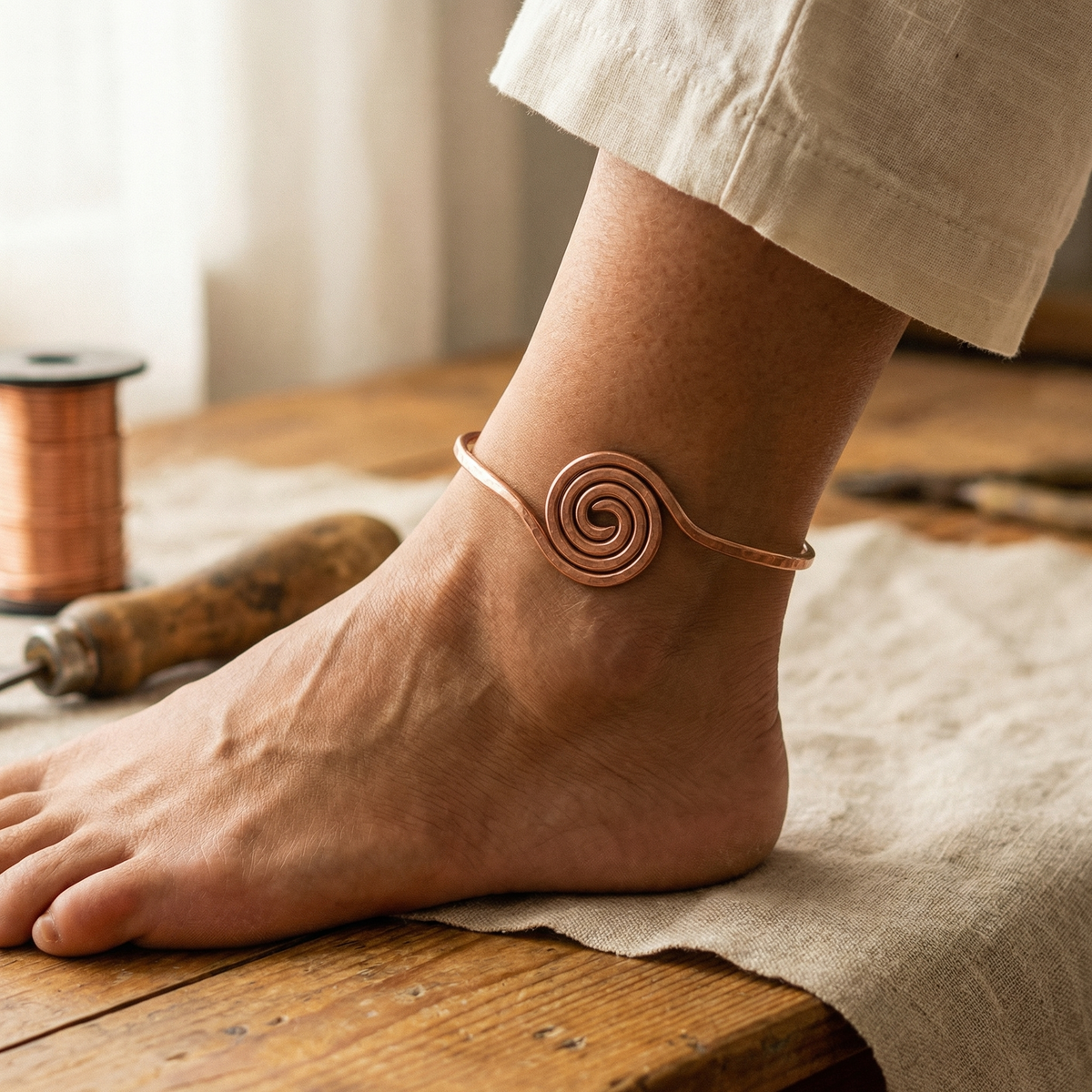 Emily's Coil Copper Anklet