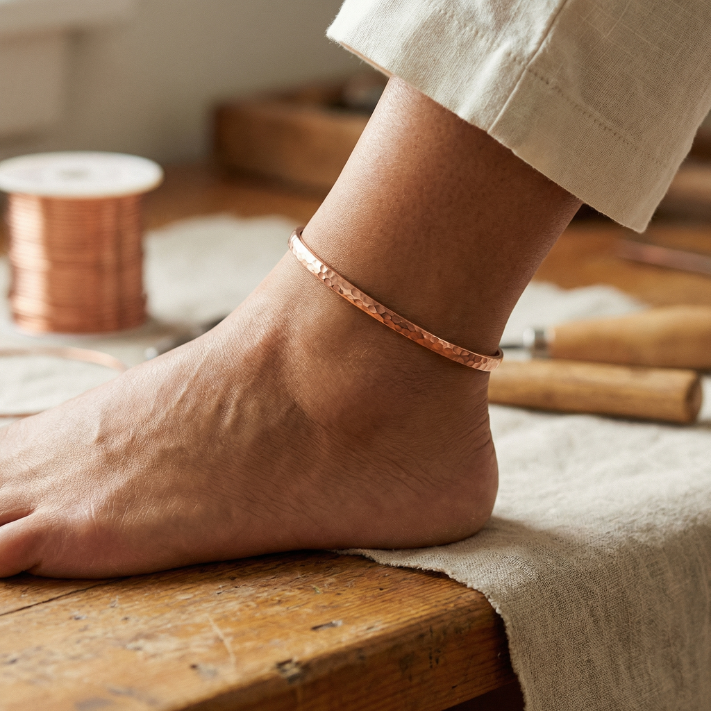 Emily's Sand Copper Anklet