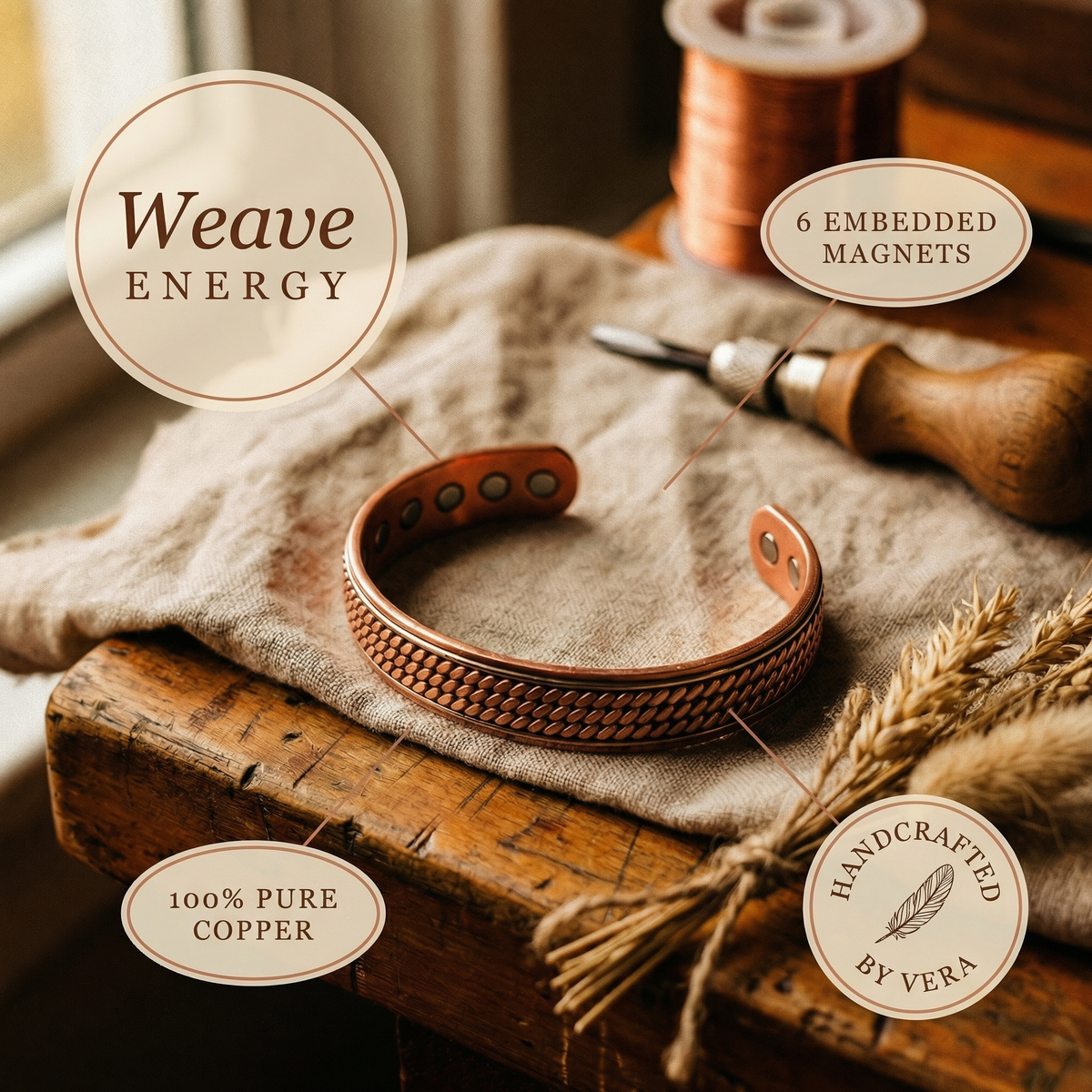 Emily's Wave Copper Bracelet