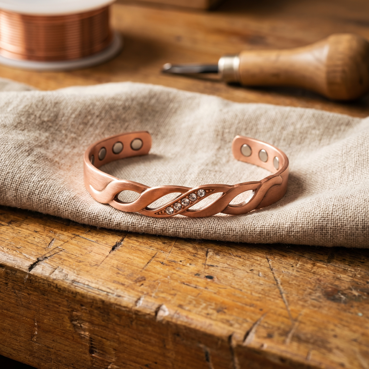 Emily's Seam Copper Bracelet
