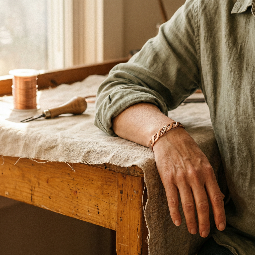 Emily's Seam Copper Bracelet