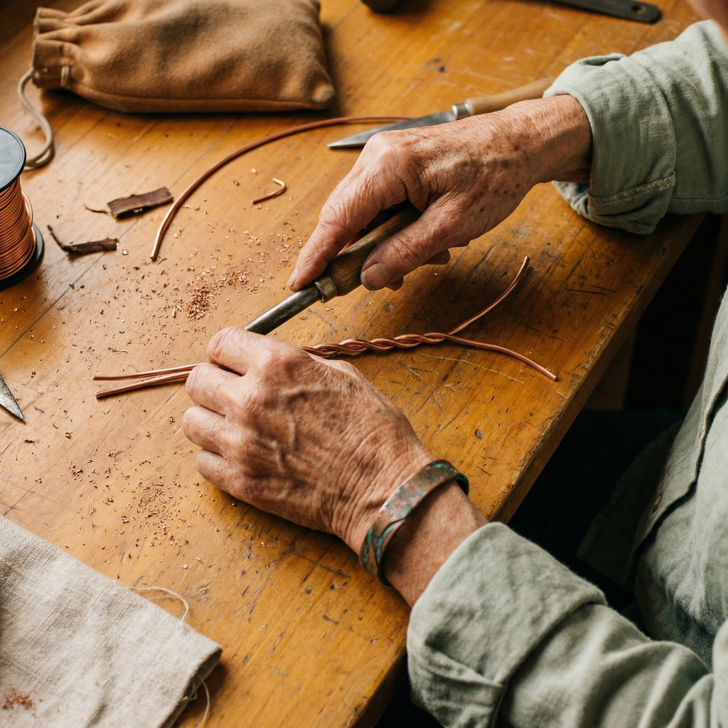 Emily's Seam Copper Bracelet
