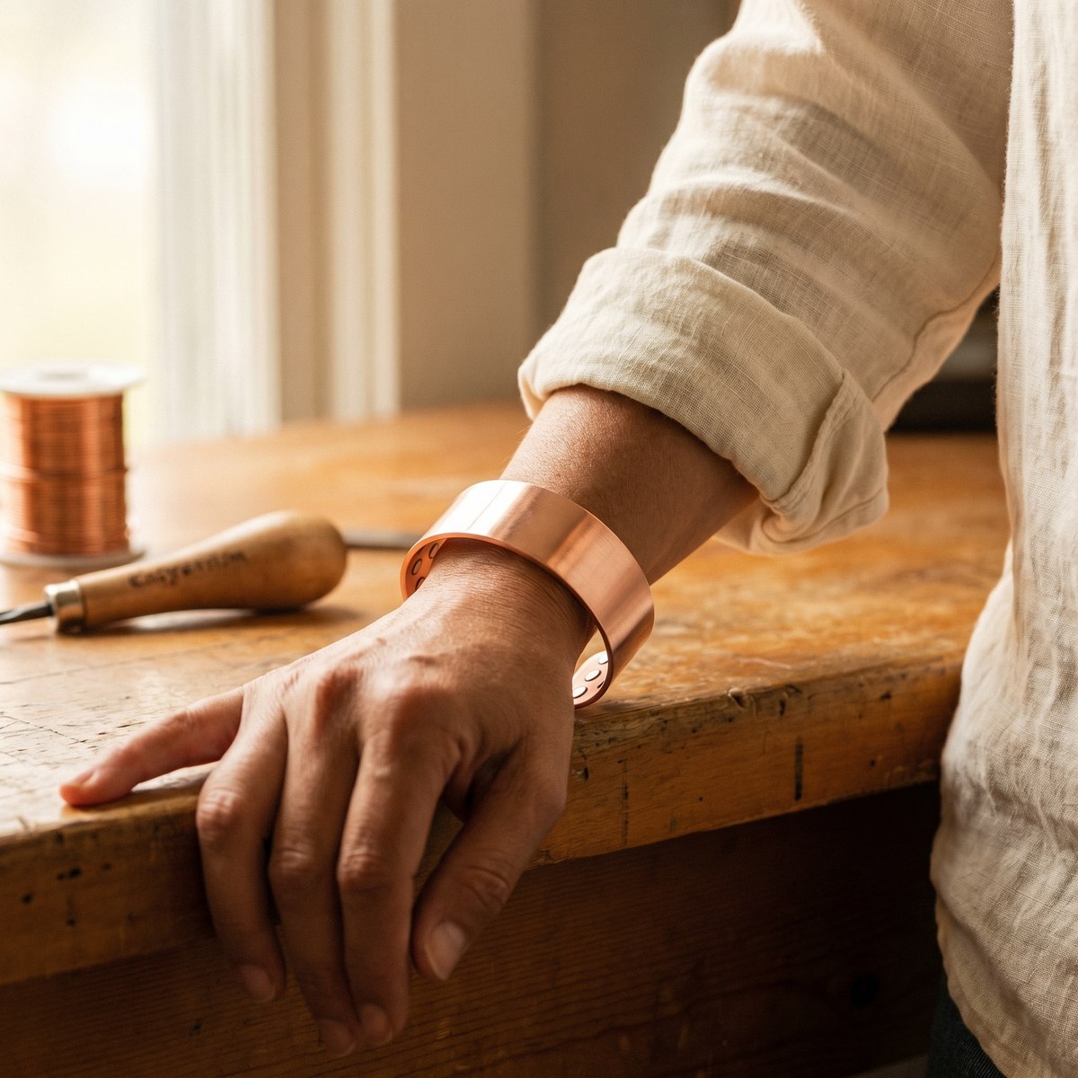 Emily's Anvil Copper Bracelet