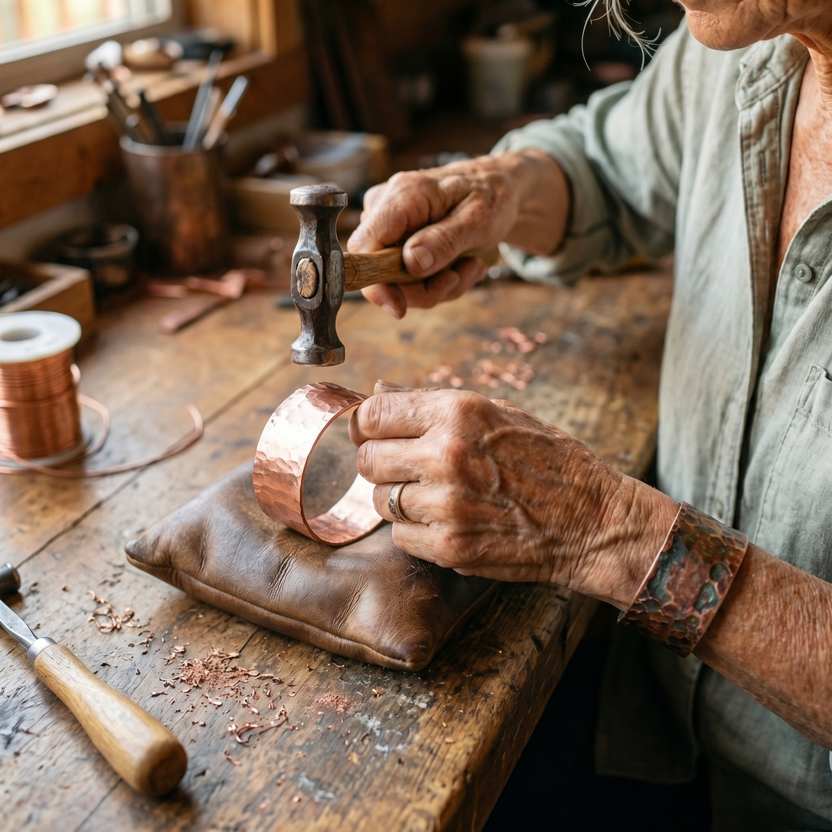 Emily's Anvil Copper Bracelet