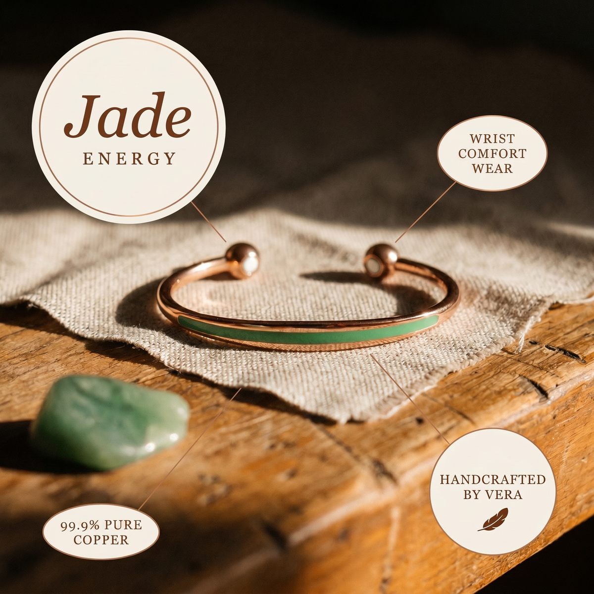 Emily's Jade Copper Bracelet