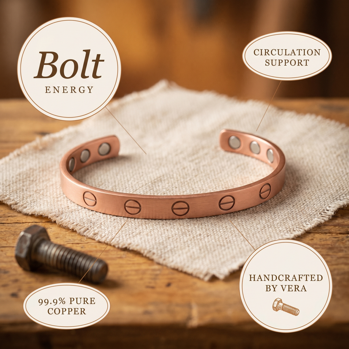Emily's Bolt Copper Bracelet