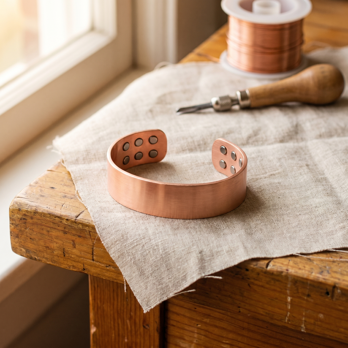 Emily's Anvil Copper Bracelet