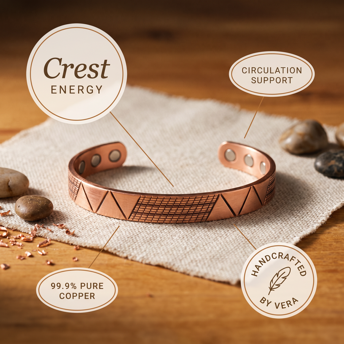 Emily's Crest Copper Bracelet