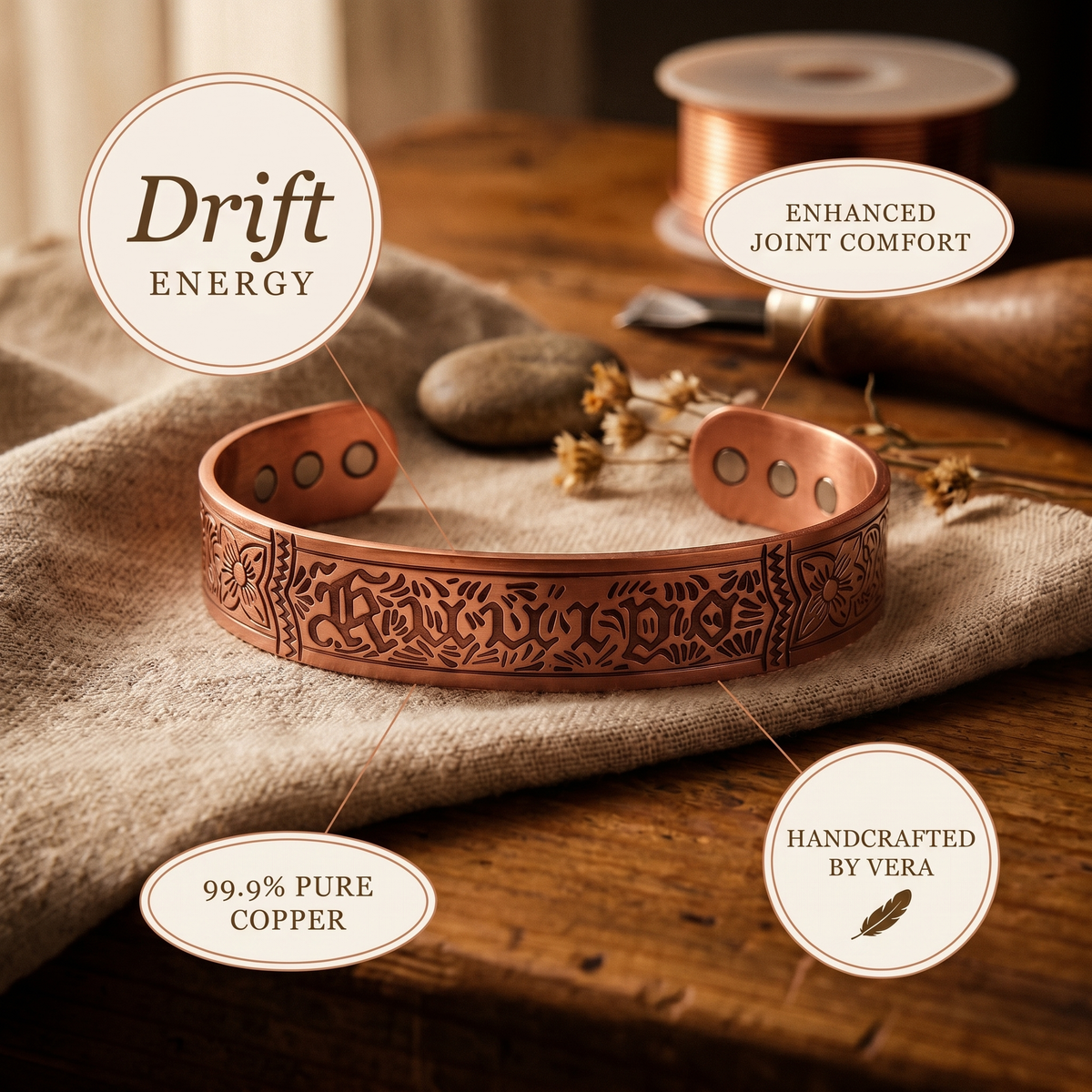 Emily's Drift Copper Bracelet
