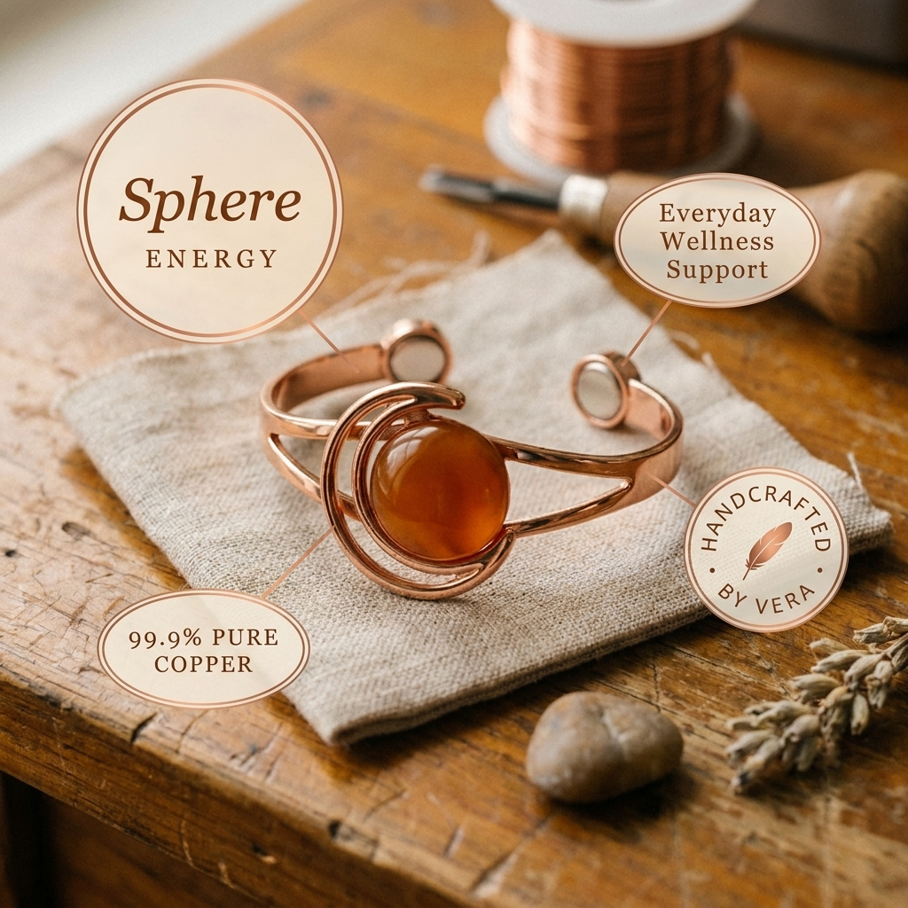 Emily's Sphere Orange Copper Bracelet