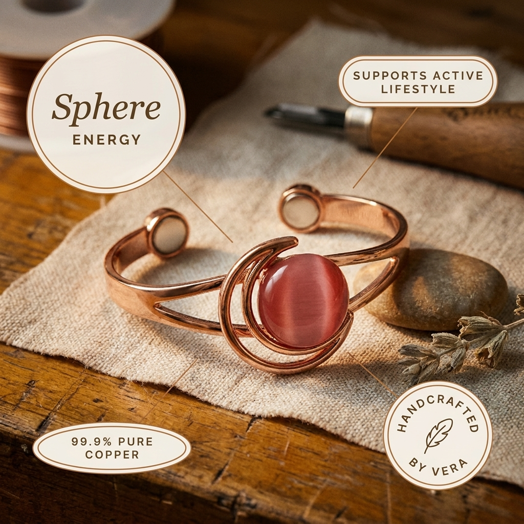 Emily's Sphere Pink Copper Bracelet