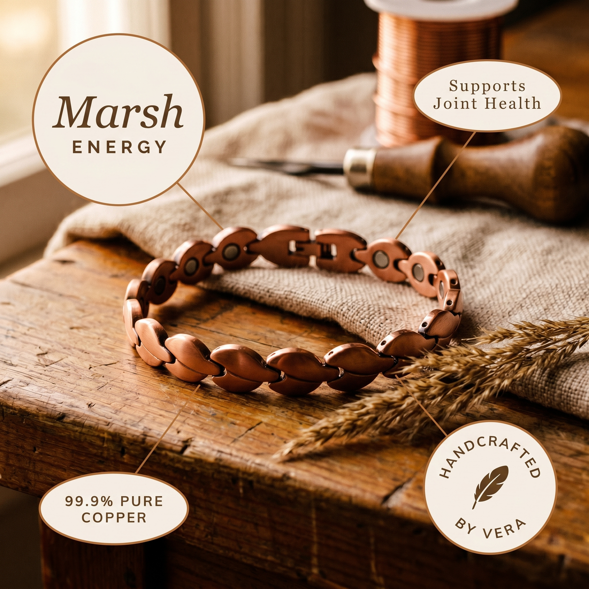 Emily's Marsh Copper Anklet