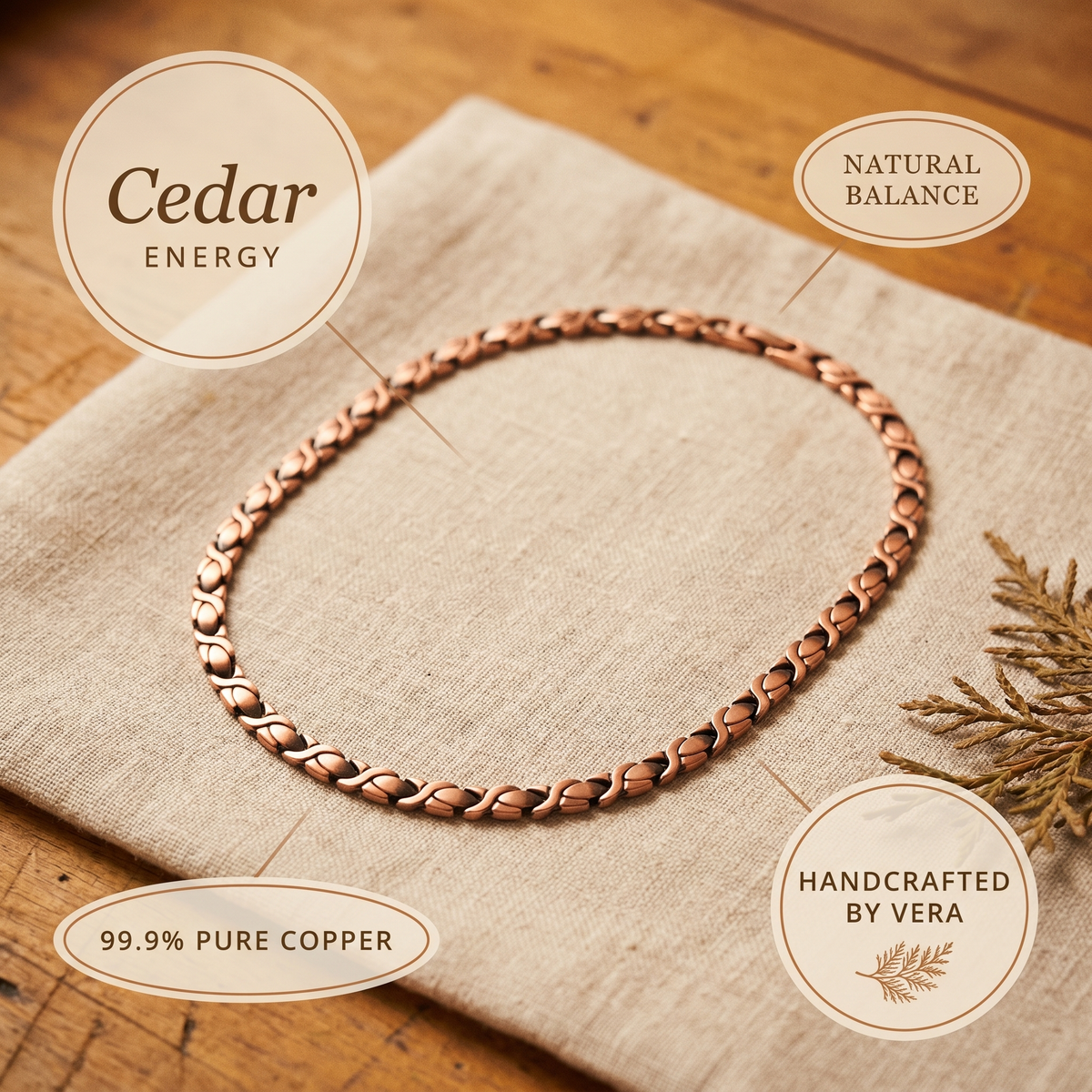 Emily's Cedar Copper Necklace