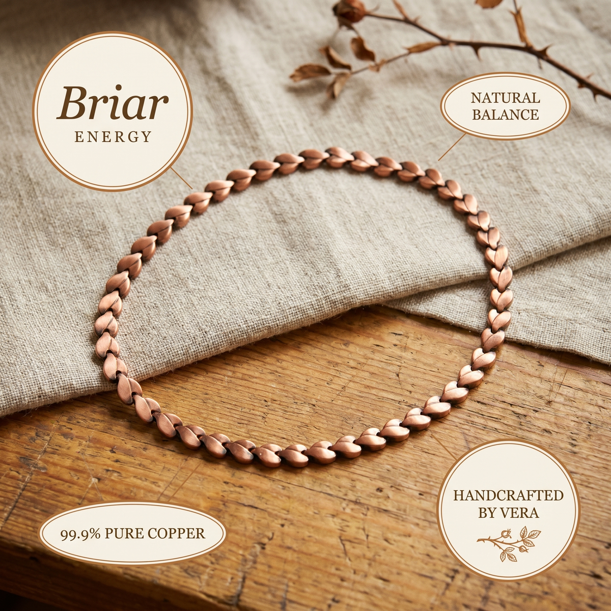 Emily's Briar Copper Necklace