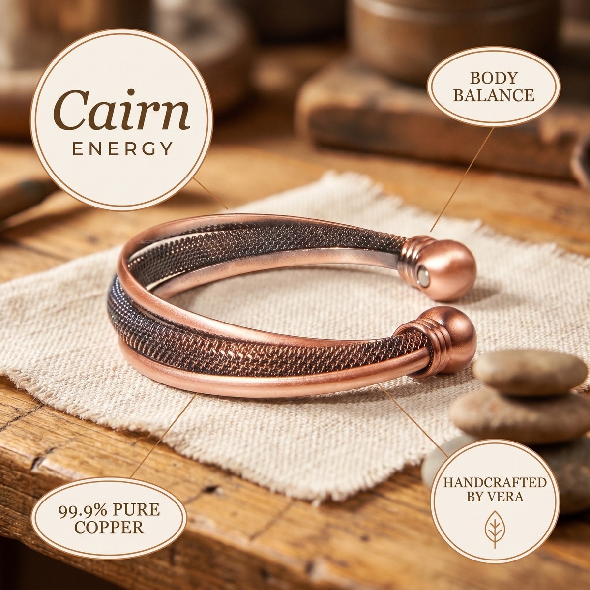 Emily's Cairn Copper Bracelet