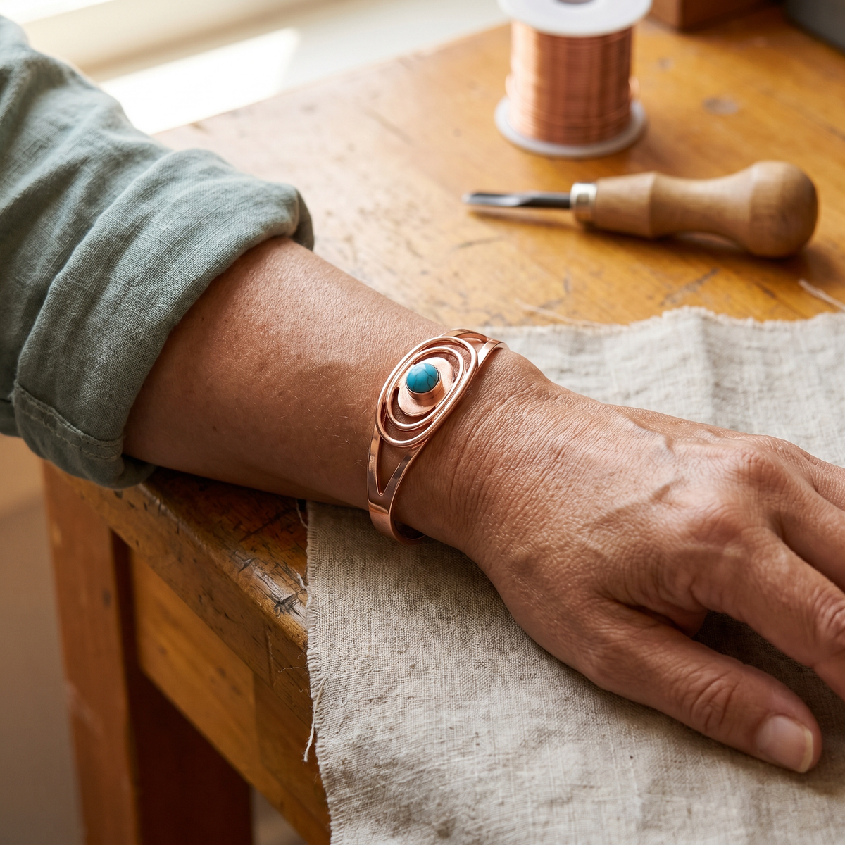 Emily's Sedge Copper Bracelet