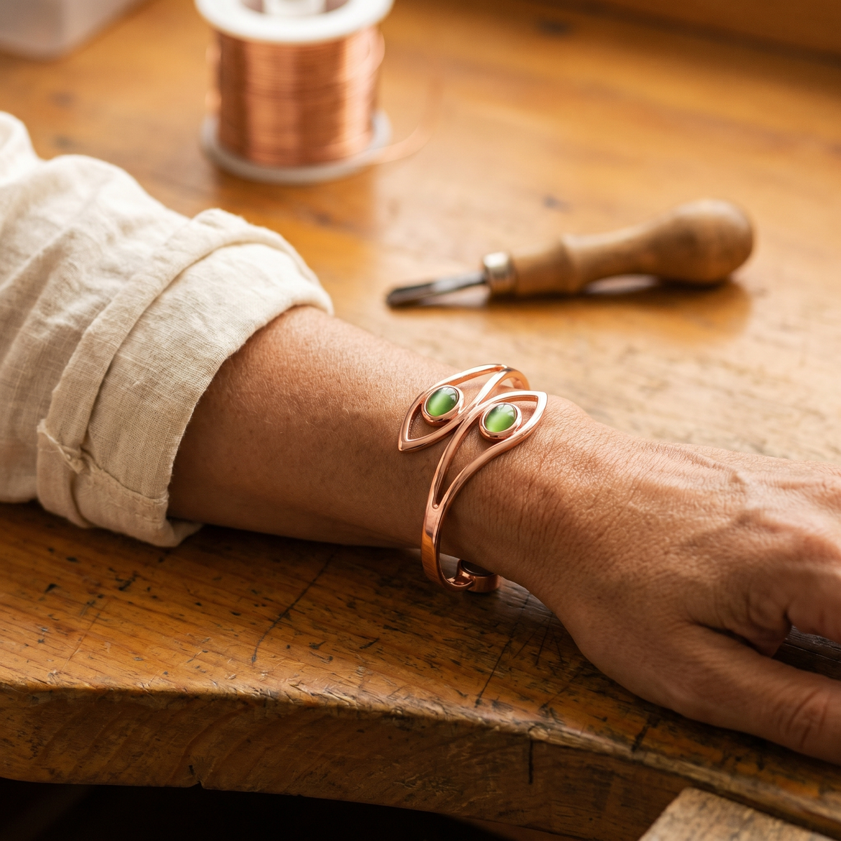 Emily's Opal Copper Bracelet