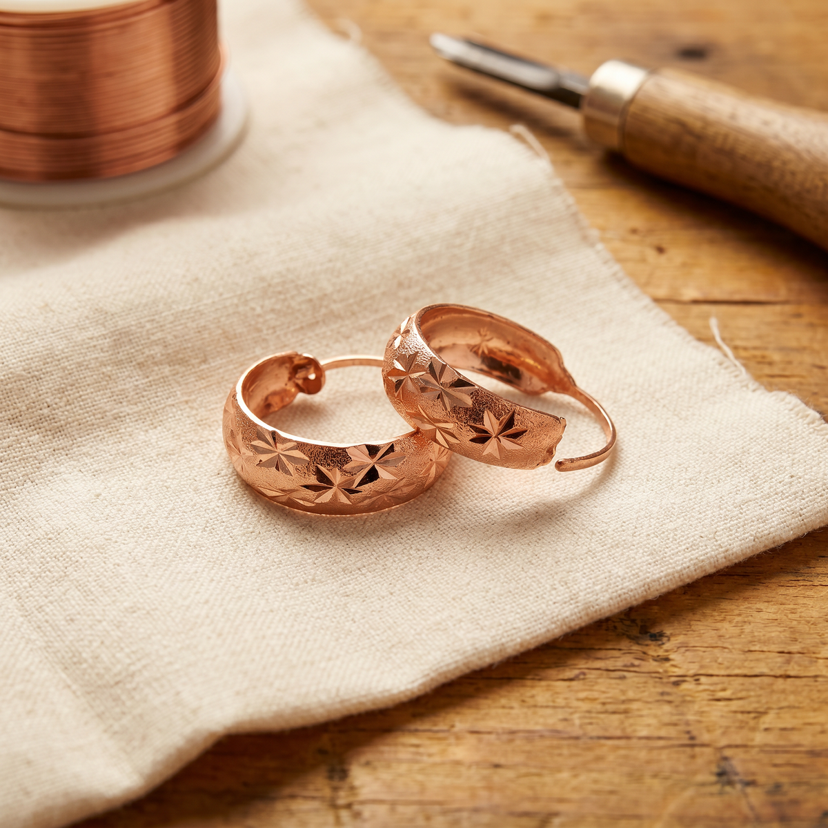 Emily's Dew Copper Earrings