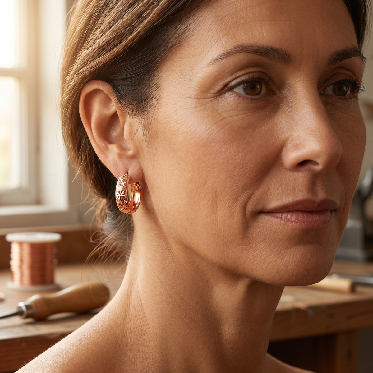 Emily's Dew Copper Earrings