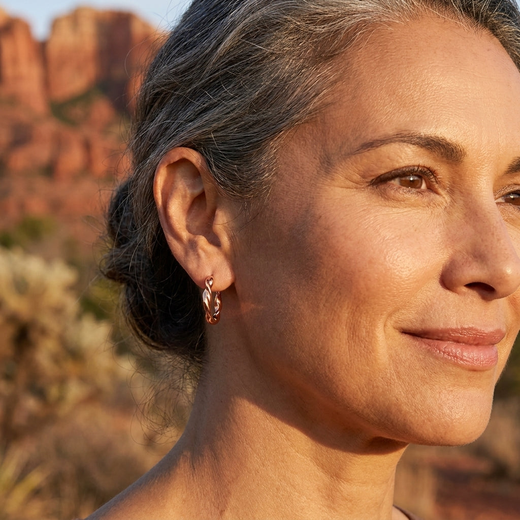 Emily's Wren Copper Hoop Earrings