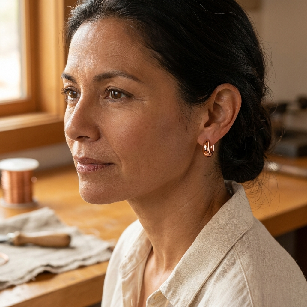 Emily's Linnet Copper Hoop Earrings