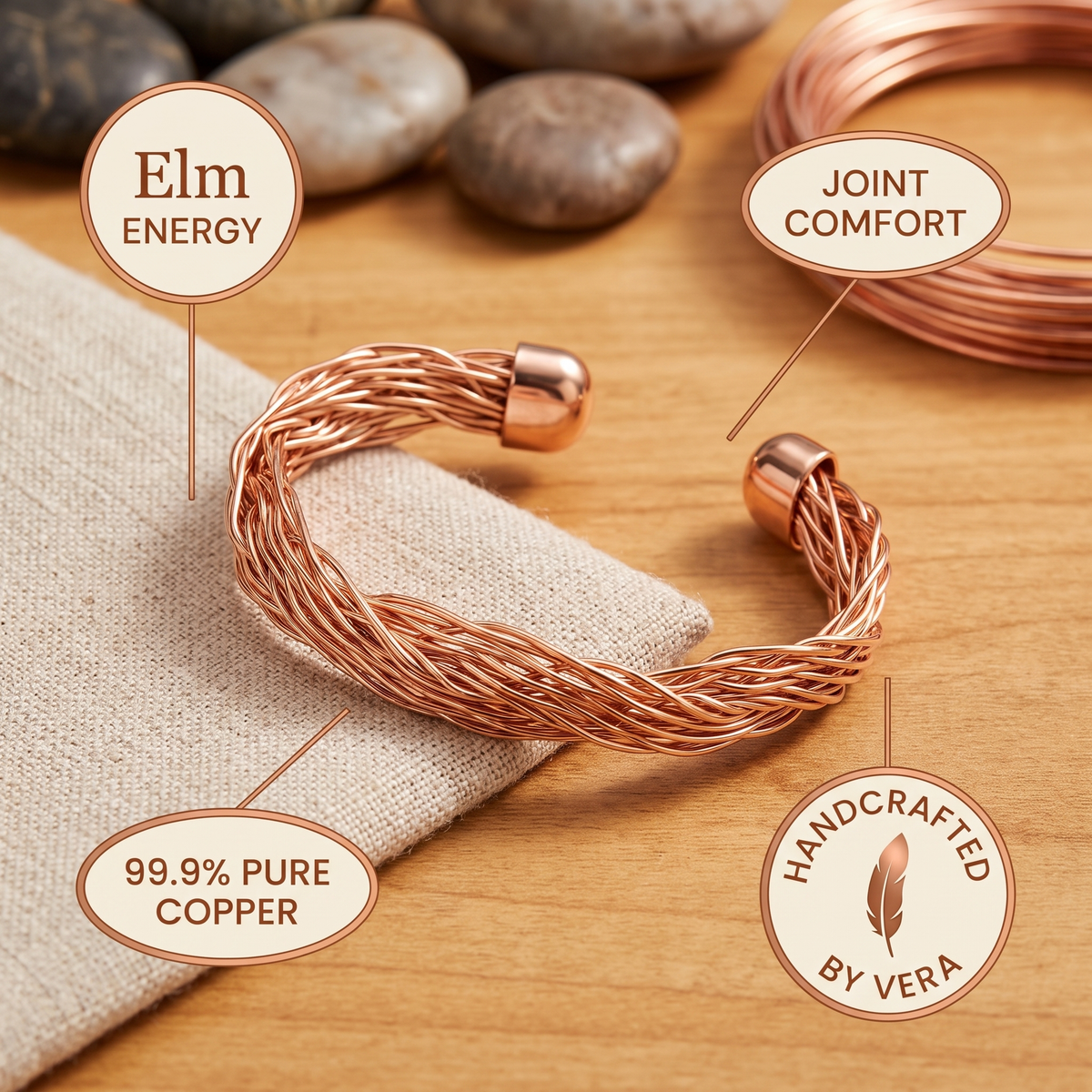Emily's Elm Copper Cuff Bracelet