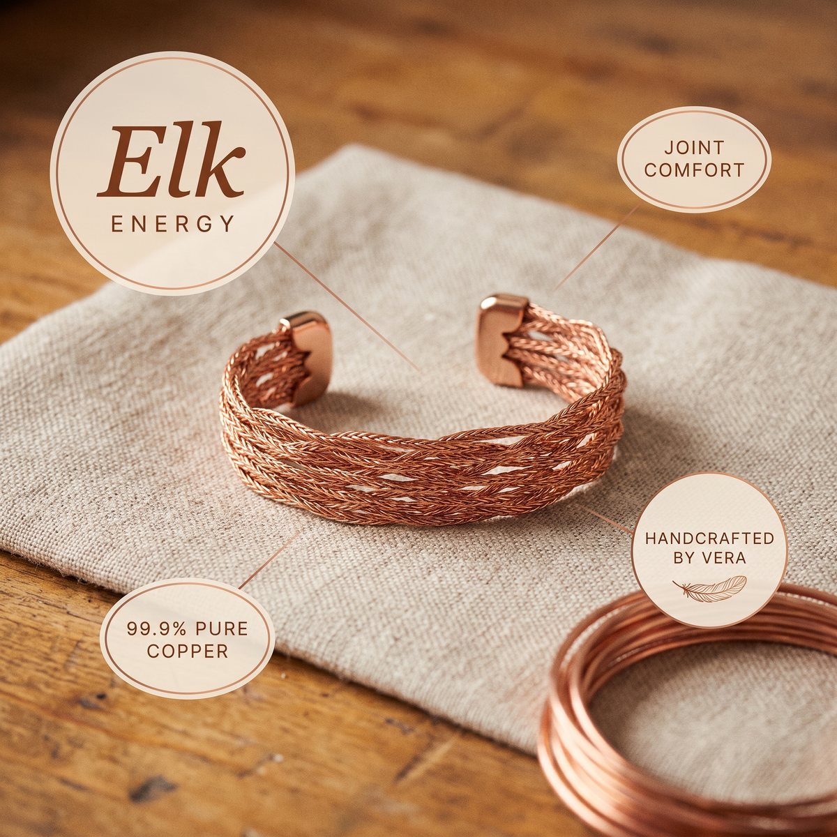 Emily's Elk Copper Bracelet