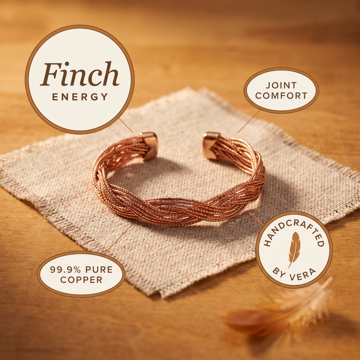 Emily's Finch Copper Bracelet