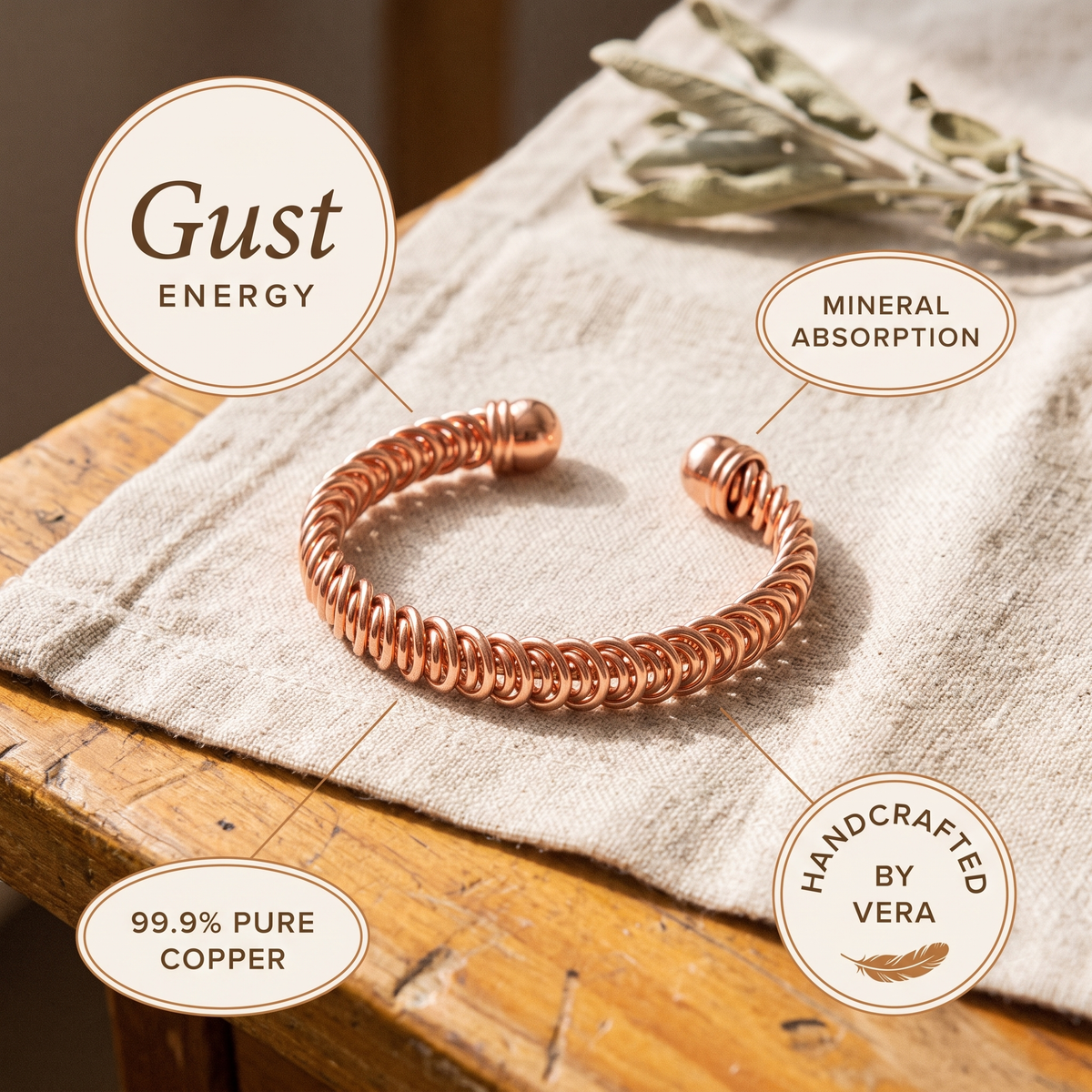 Emily's Gust Copper Bracelet