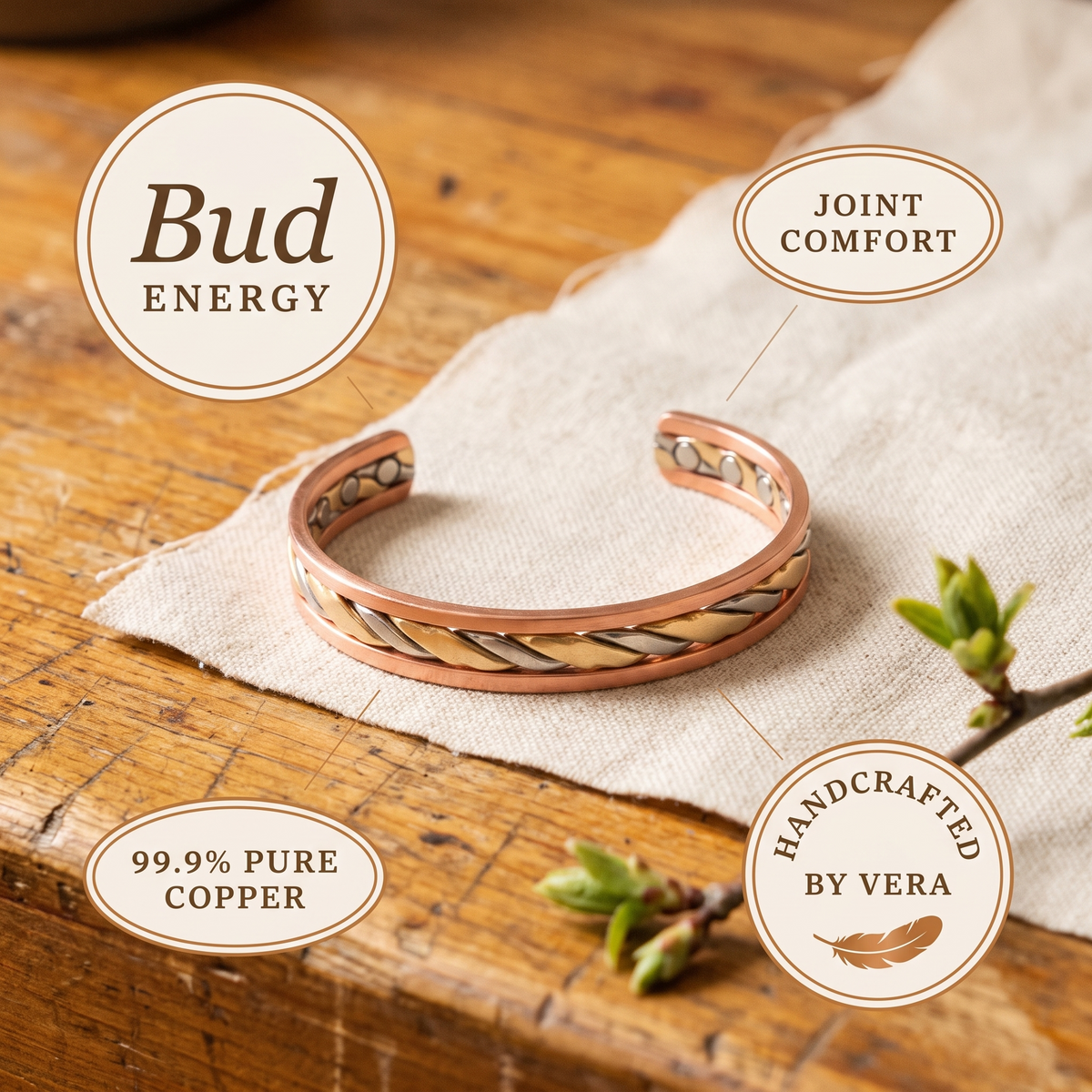 Emily's Bud Copper Bracelet