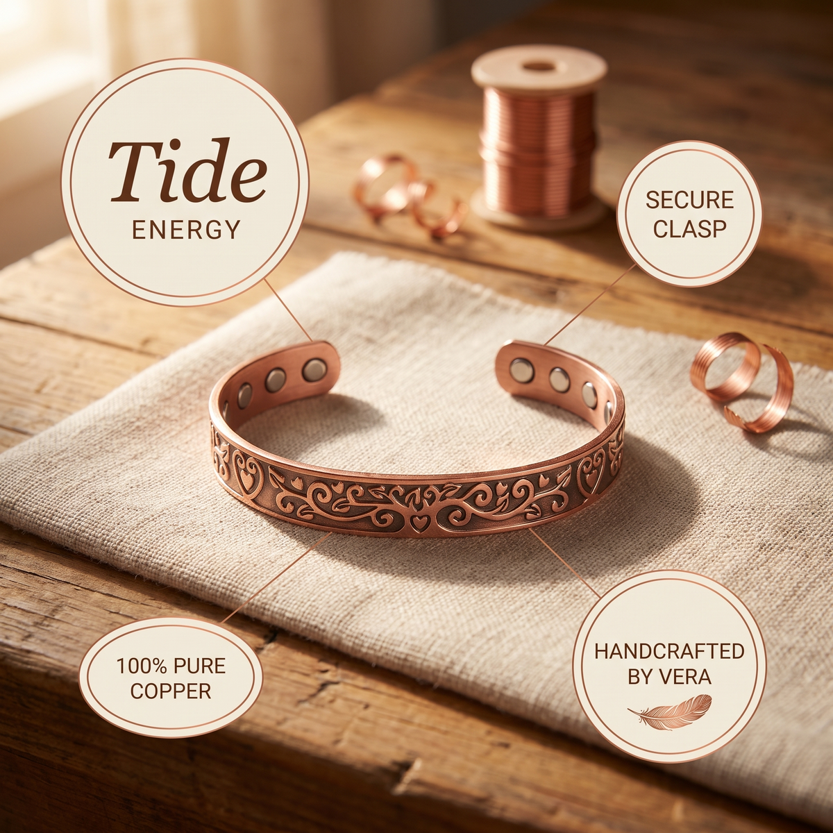 Emily's Tide Copper Bracelet
