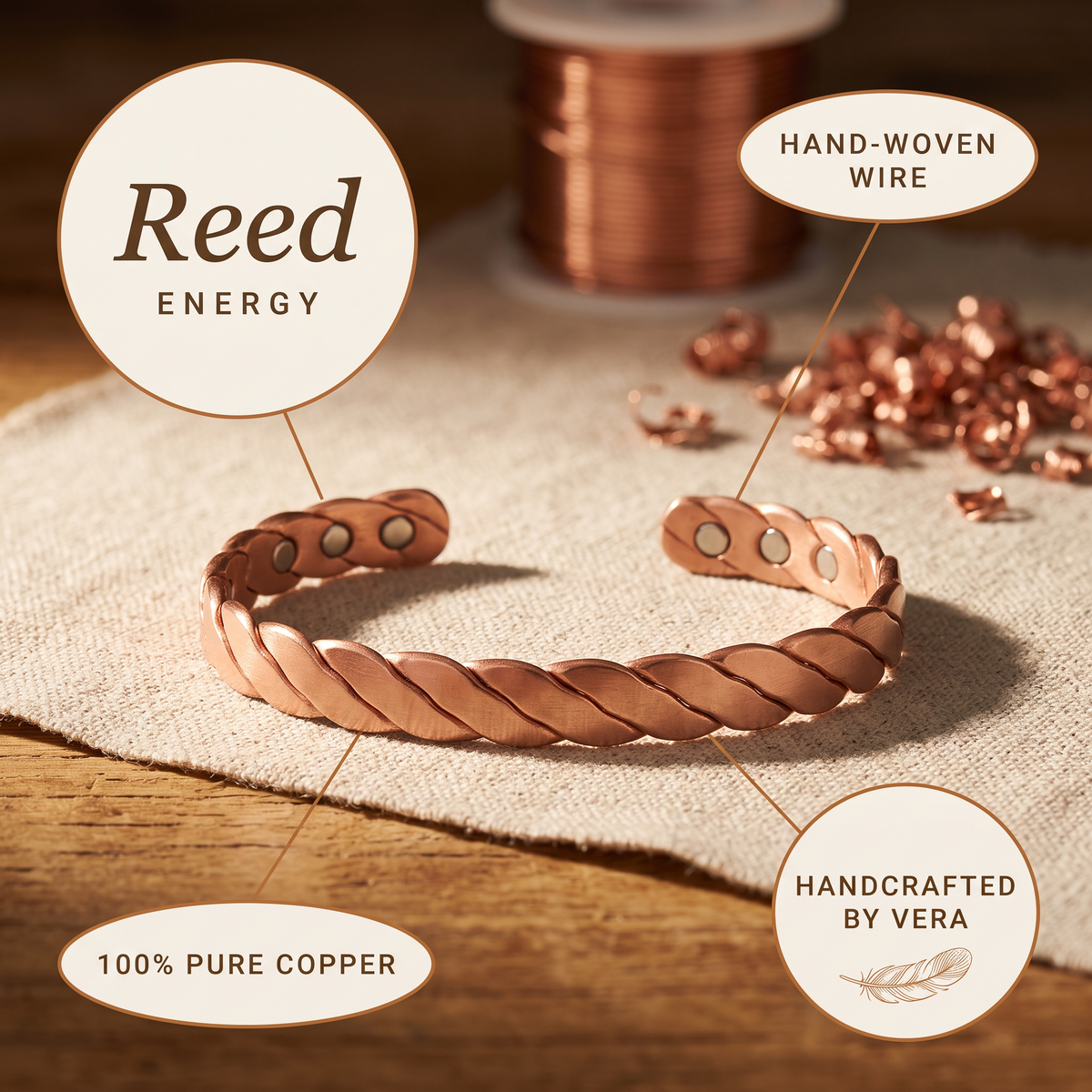 Emily's Reed Copper Bracelet