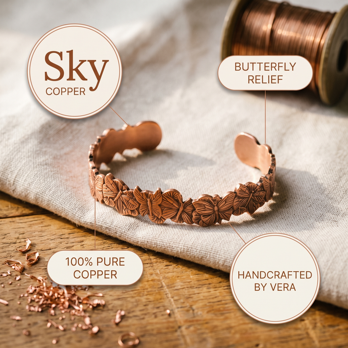 Emily's Sky Copper Bracelet
